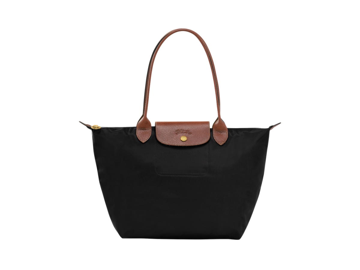 Longchamp Longchamp Le Pliage Original Tote Bag M In Recycled Canvas With Gold Hardware Black