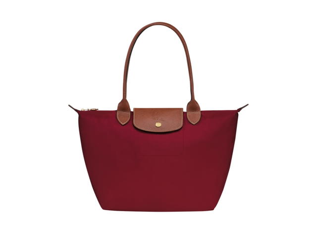 Longchamp Longchamp Le Pliage Original Tote Bag M In Recycled Canvas With Gold Hardware Dark Red - view 1