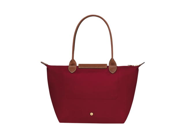 Longchamp Longchamp Le Pliage Original Tote Bag M In Recycled Canvas With Gold Hardware Dark Red - view 2