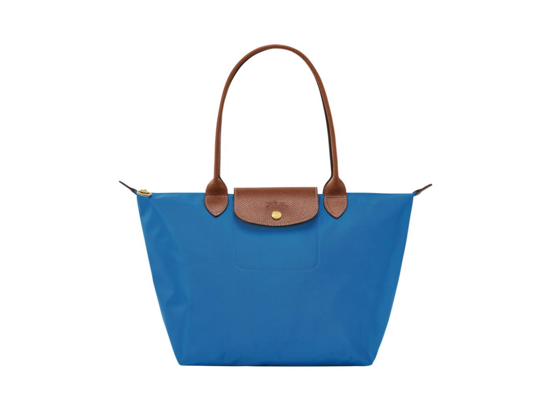 Longchamp Longchamp Le Pliage Original Tote Bag M In Recycled Canvas With Gold Hardware Sky Blue