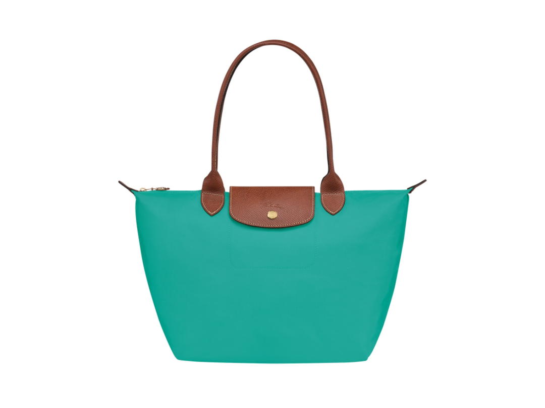 Longchamp Longchamp Le Pliage Original Tote Bag M In Recycled Canvas With Gold Hardware Turquoise