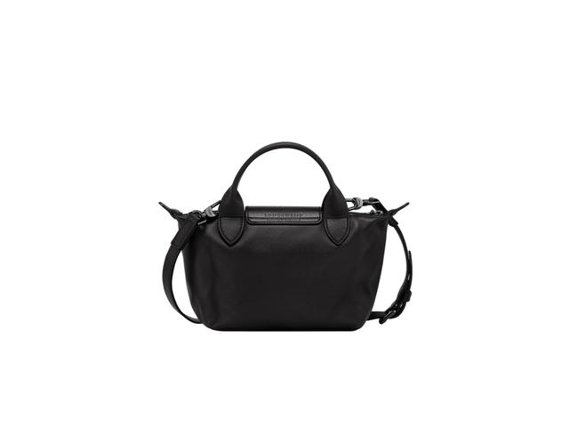 Longchamp Longchamp Le Pliage Xtra XS Handbag In Cowhide Leather With Dark Silver Metal Black - view 3