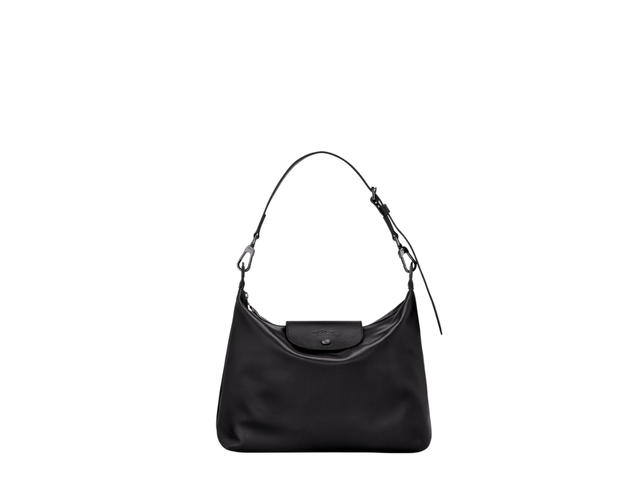 Longchamp Longchamp Le Pliage Xtra M Hobo Bag In Cowhide Leather With Dark Silver Metal Hardware Black - view 1