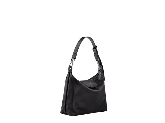Longchamp Longchamp Le Pliage Xtra M Hobo Bag In Cowhide Leather With Dark Silver Metal Hardware Black - view 2