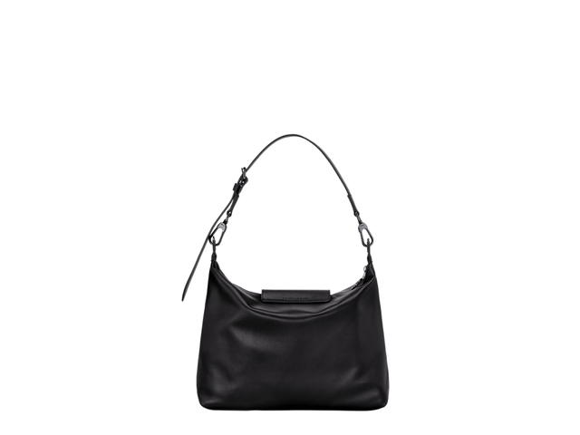Longchamp Longchamp Le Pliage Xtra M Hobo Bag In Cowhide Leather With Dark Silver Metal Hardware Black - view 3
