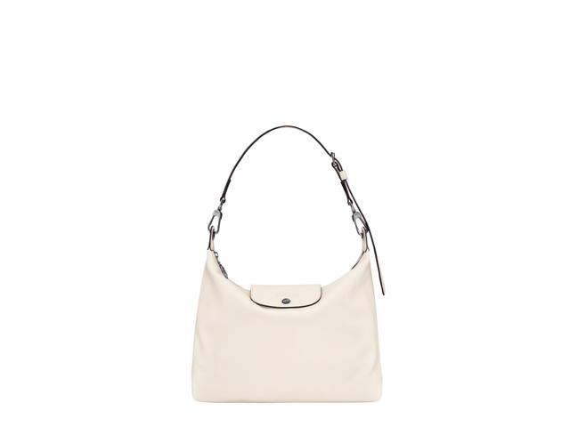 Longchamp Longchamp Le Pliage Xtra M Hobo Bag In Cowhide Leather With Dark Silver Metal Hardware Ecru - view 1