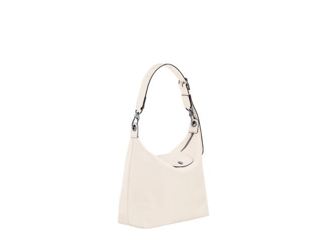 Longchamp Longchamp Le Pliage Xtra M Hobo Bag In Cowhide Leather With Dark Silver Metal Hardware Ecru - view 2