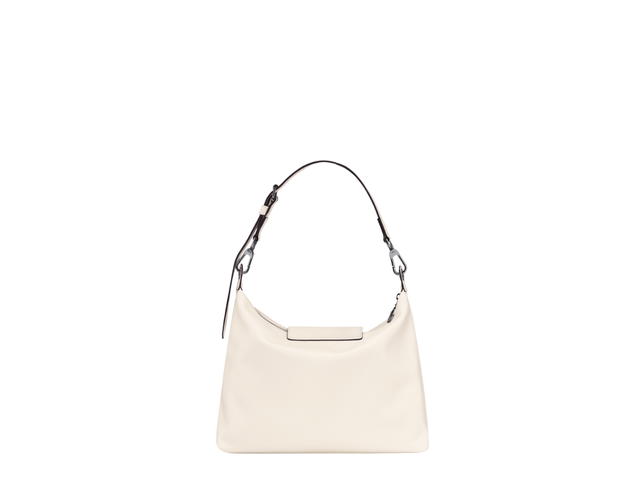 Longchamp Longchamp Le Pliage Xtra M Hobo Bag In Cowhide Leather With Dark Silver Metal Hardware Ecru - view 3