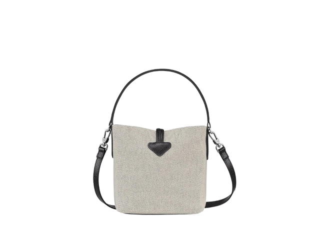 Longchamp Longchamp Roseau Logo Bucket Bag In Canvas With Silver-tone Hardware Ecru - view 2