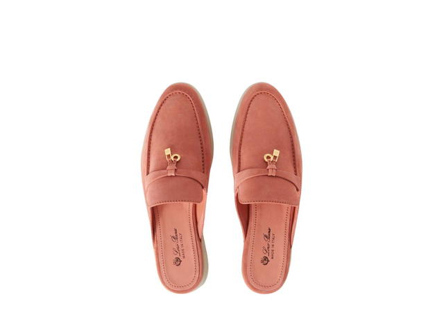 Loro Piana Loro Piana Babouche Charms Walk Loafers In Suede Sorbet Pink (W) - view 4