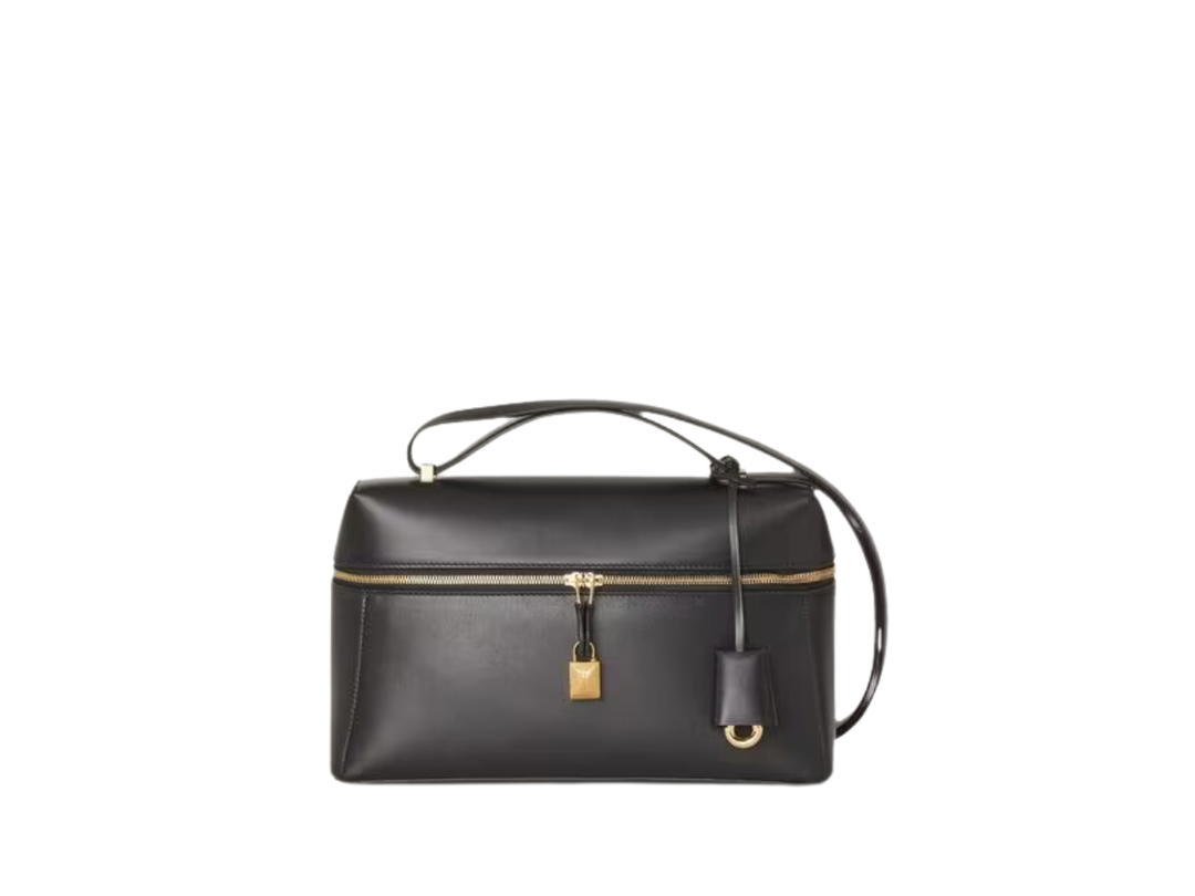Loro Piana Loro Piana Extra Bag L27 In Smooth Calfskin With Golden Metal Hardware Black