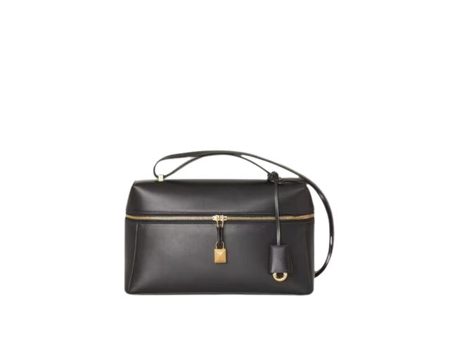 Loro Piana Loro Piana Extra Bag L27 In Smooth Calfskin With Golden Metal Hardware Black - view 1