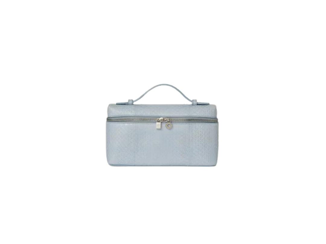 Loro Piana Loro Piana Extra Pocket L19 In Ayers Snakeskin With Silver Colour Hardware Light Blue Belle