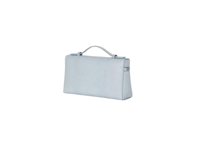 Loro Piana Loro Piana Extra Pocket L19 In Ayers Snakeskin With Silver Colour Hardware Light Blue Belle - view 2