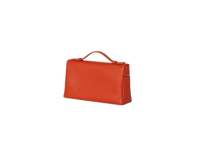 Loro Piana Loro Piana Extra Pocket L19 In Grained Calfskin With Golden Metal Hardware Kyoto Orange - view 2