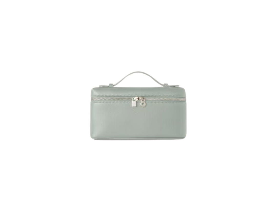 Loro Piana Loro Piana Extra Pocket L19 In Grained Calfskin With Silver Metal Hardware Eucalyptus