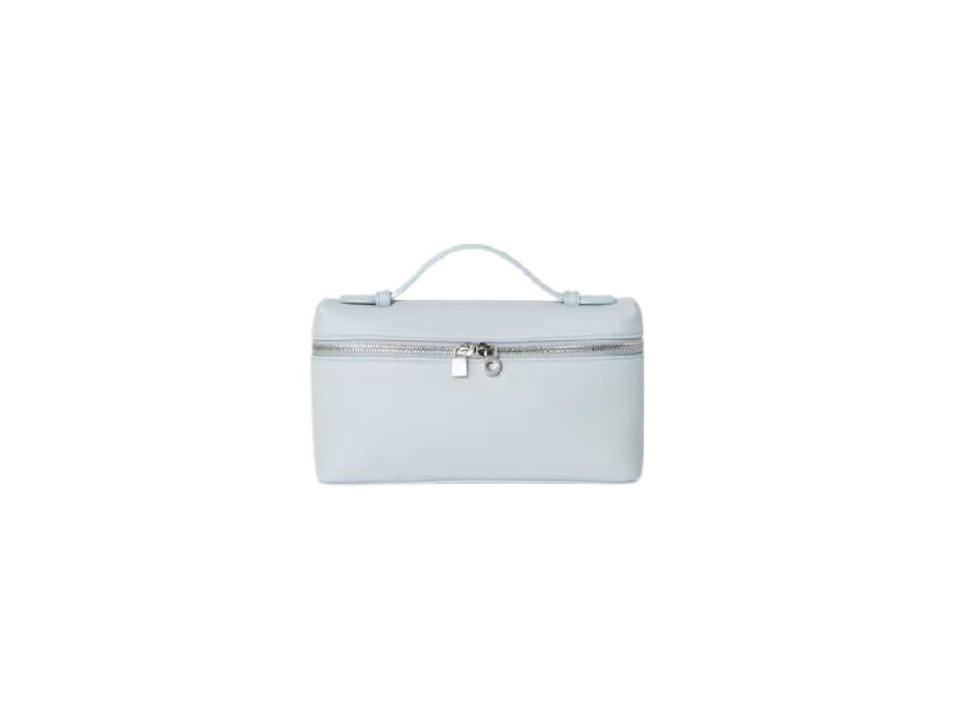 Loro Piana Loro Piana Extra Pocket L19 In Grained Calfskin With Silver Metal Hardware Light Blue Belle