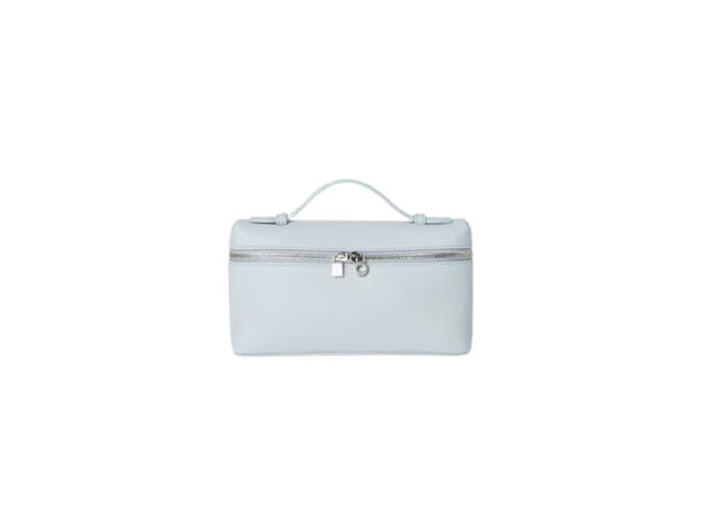 Loro Piana Loro Piana Extra Pocket L19 In Grained Calfskin With Silver Metal Hardware Light Blue Belle - view 1
