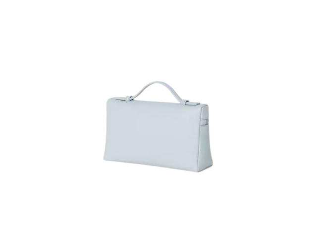 Loro Piana Loro Piana Extra Pocket L19 In Grained Calfskin With Silver Metal Hardware Light Blue Belle - view 2