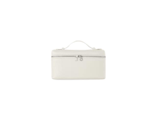 Loro Piana Loro Piana Extra Pocket L19 In Grained Calfskin With Silver Metal Hardware Whisper White - view 1