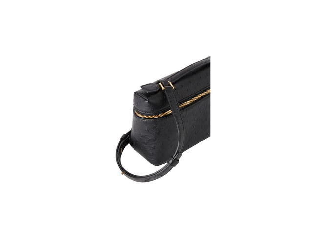 Loro Piana Loro Piana Extra Pocket L19 In Ostrich Leather With Golden Metal Hardware Black - view 3