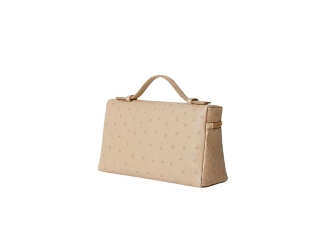 Loro Piana Loro Piana Extra Pocket L19 In Ostrich Leather With Golden Metal Hardware Oryx - view 2