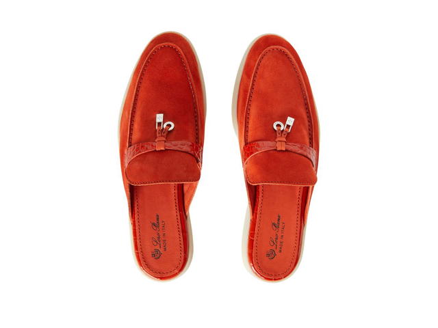 Loro Piana Loro Piana Nautical Charms Walk Babouche Loafers Orange Flame (W) - view 4