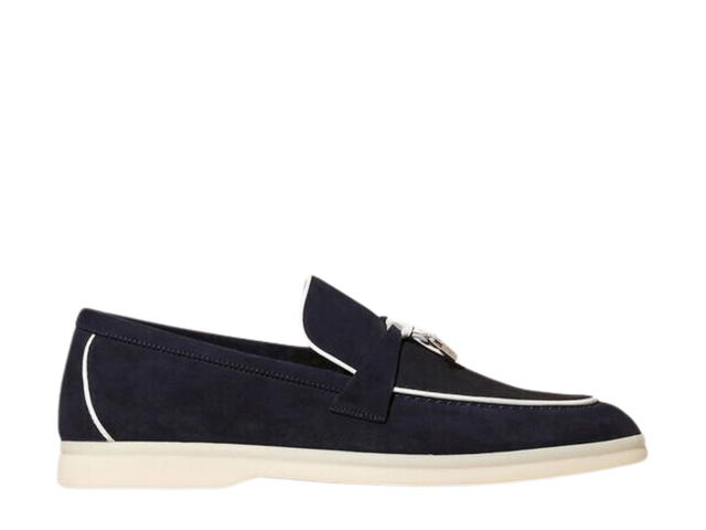 Loro Piana Loro Piana Summer Charms Walk Loafers In Suede Calfskin Navy Blue (W) - view 1