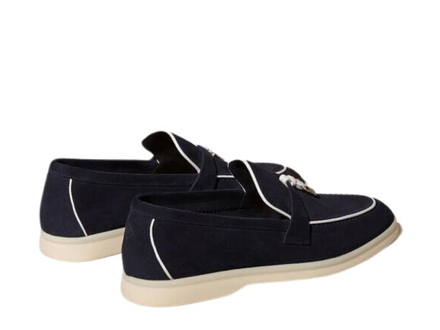Loro Piana Loro Piana Summer Charms Walk Loafers In Suede Calfskin Navy Blue (W) - view 2