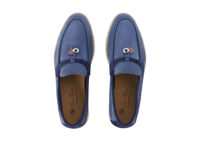 Loro Piana Loro Piana Summer Charms Walk Suede Calfskin Blue - view 4