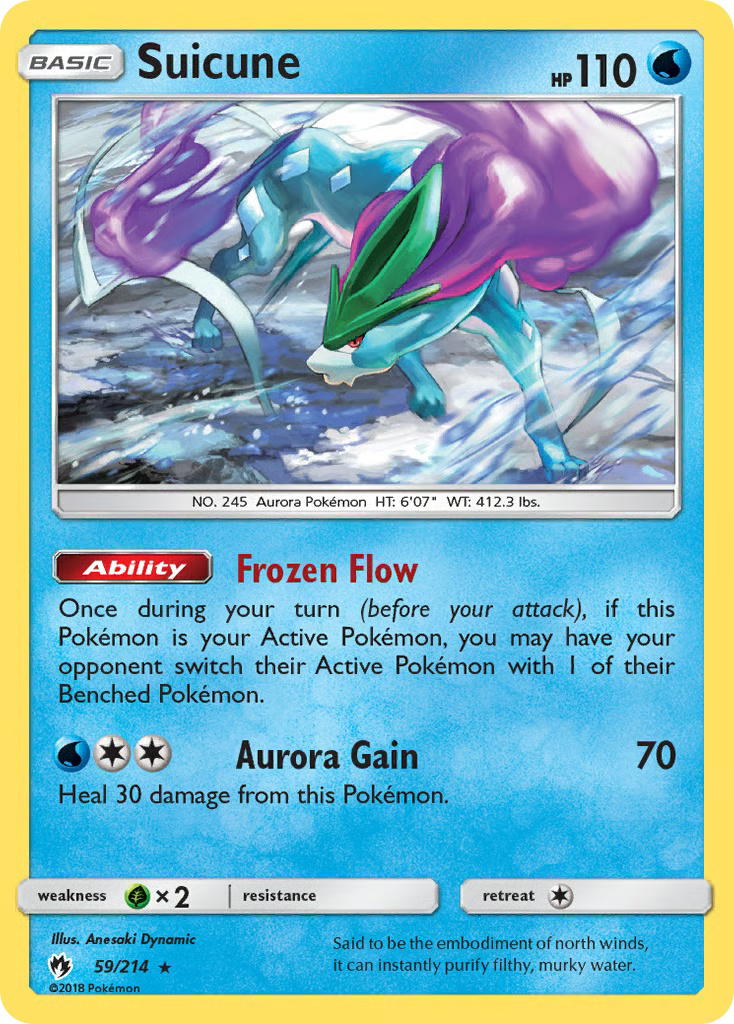 Pokemon Pokemon Suicune H [LOT 59/214] Sun & Moon "Lost Thunder" [ReverseHolo] (EN)