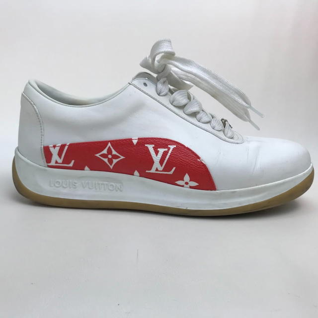 Louis Vuitton LOUIS VUITTON 1A3EQ5 Monogram Run away Supreme sneakers Leather 6 2/1 White/Red - view 5