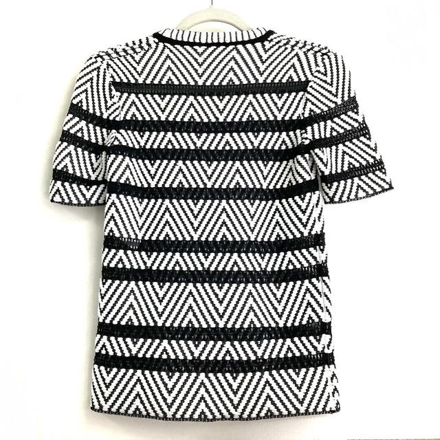 Louis Vuitton LOUIS VUITTON 1A3XJH Chevron stitch Jacquard Pullover tops knit White x Black - view 2