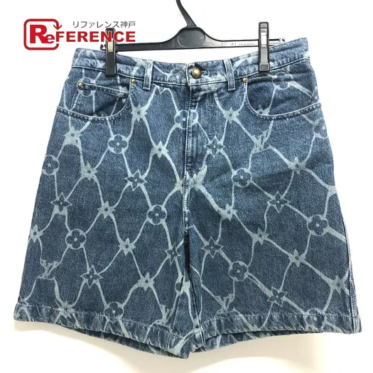 Buy LOUIS VUITTON 1AFQFD Monogram print Denim Shorts Half Jeans Bottoms Pants at Sasom – Authentic and Ready to Ship