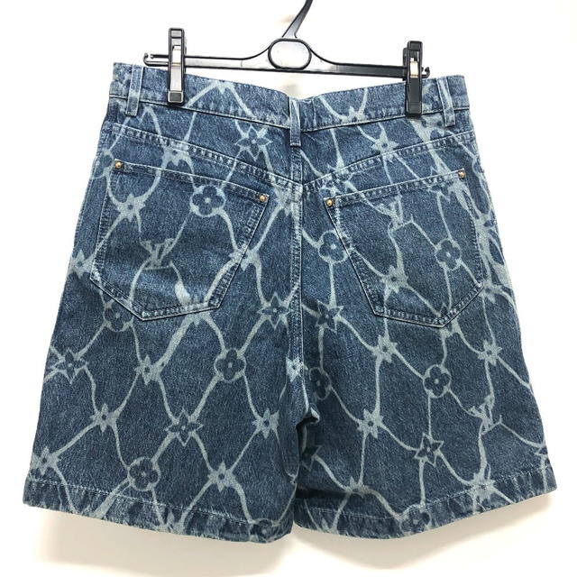 Louis Vuitton LOUIS VUITTON 1AFQFD Monogram print Denim Shorts Half Jeans Bottoms Pants - view 3