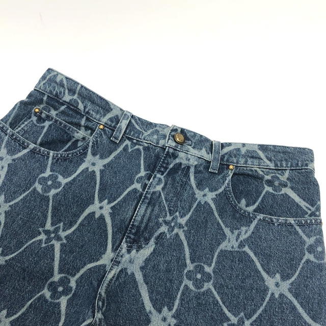 Louis Vuitton LOUIS VUITTON 1AFQFD Monogram print Denim Shorts Half Jeans Bottoms Pants - view 5