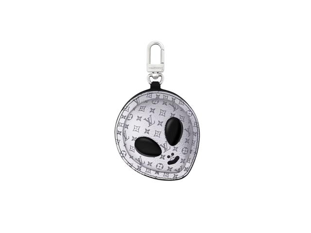 Louis Vuitton Louis Vuitton Alien Bag Charm In Monogram Leather And Canvas With Silver Hardware Grey - view 1