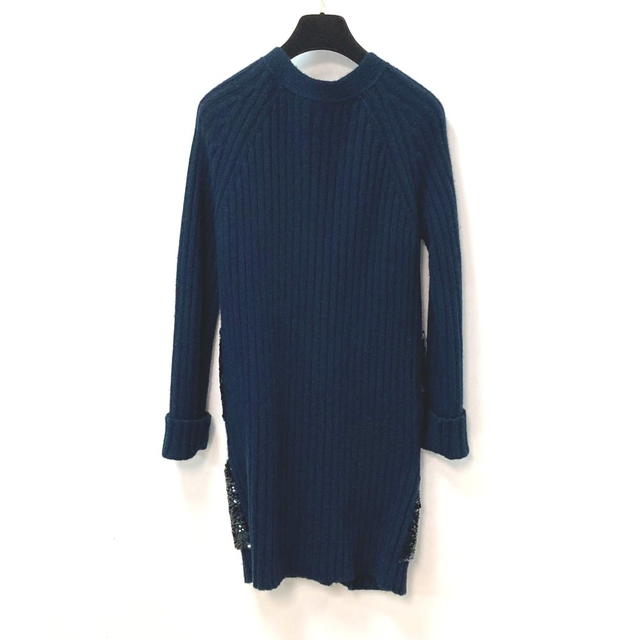 Louis Vuitton LOUIS VUITTON Apparel Outerwear Sequin Long sleeve long cardigan Cashmere Navy - view 3