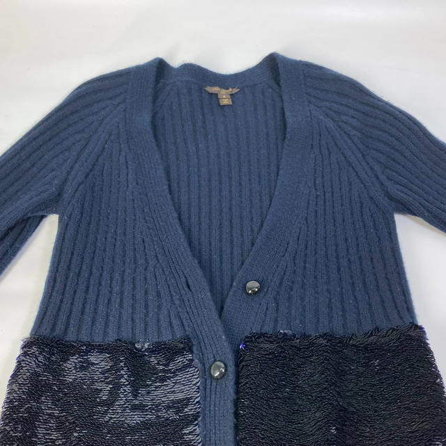 Louis Vuitton LOUIS VUITTON Apparel Outerwear Sequin Long sleeve long cardigan Cashmere Navy - view 4