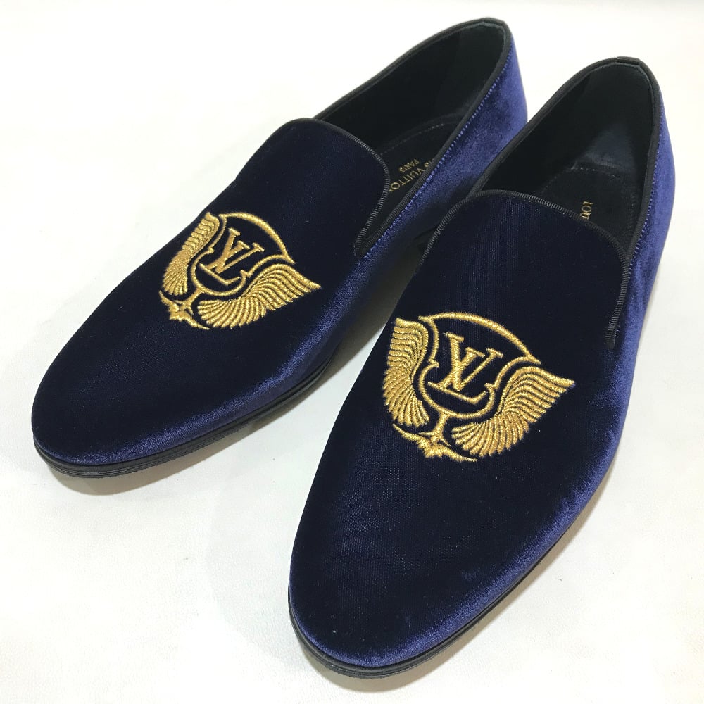 Louis Vuitton LOUIS VUITTON Auteuil line Loafers Dress shoes Navy Velvet 1A32RS