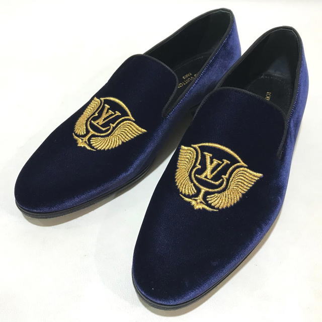 Louis Vuitton LOUIS VUITTON Auteuil line Loafers Dress shoes Navy Velvet 1A32RS - view 1