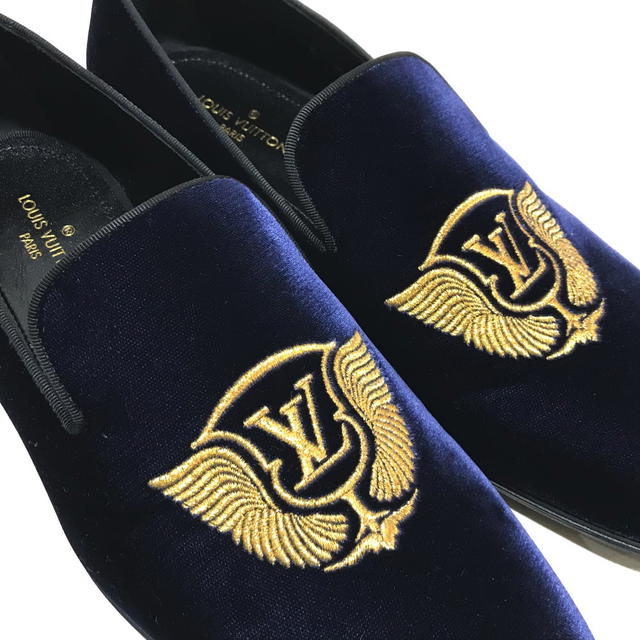 Louis Vuitton LOUIS VUITTON Auteuil line Loafers Dress shoes Navy Velvet 1A32RS - view 4