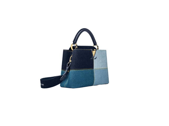 Louis Vuitton Louis Vuitton Capucines BB Bag In Taurillon Leather And Denim With Gold-Colour Hardware Navy Blue - view 2
