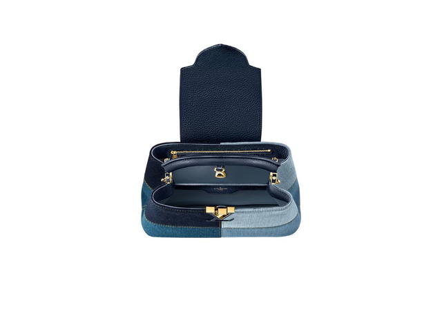 Louis Vuitton Louis Vuitton Capucines BB Bag In Taurillon Leather And Denim With Gold-Colour Hardware Navy Blue - view 3