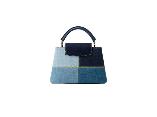 Louis Vuitton Louis Vuitton Capucines BB Bag In Taurillon Leather And Denim With Gold-Colour Hardware Navy Blue - view 4