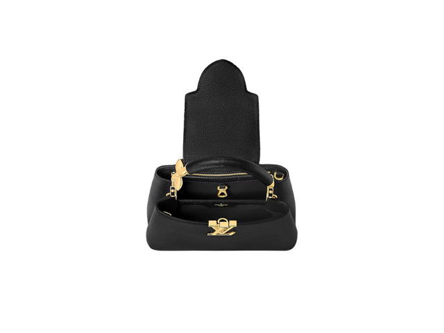 Louis Vuitton Louis Vuitton Capucines BB In Taurillon Leather With Gold-Color Monogram Flower Handle Black - view 3