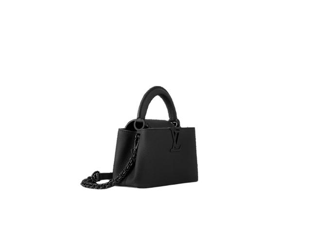 Louis Vuitton Louis Vuitton Capucines East-West Mini In Matte Taurillon With Matte-Finish Hardware All Black - view 2