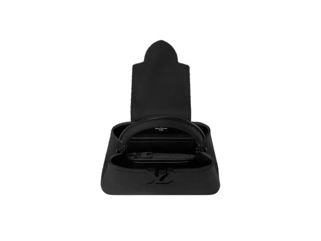 Louis Vuitton Louis Vuitton Capucines East-West Mini In Matte Taurillon With Matte-Finish Hardware All Black - view 3