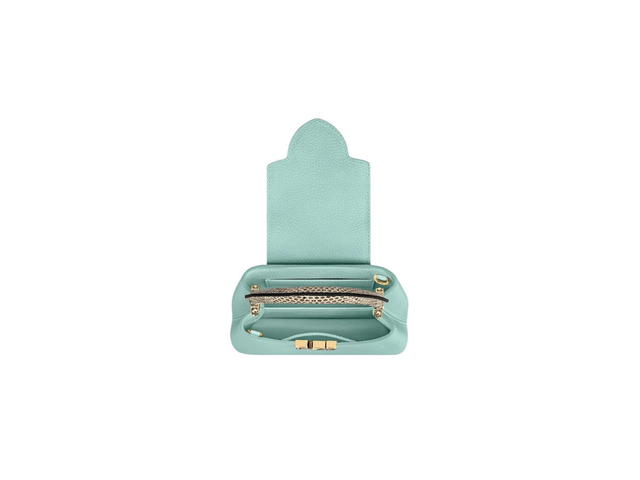 Louis Vuitton Louis Vuitton Capucines Mini In Taurillon Leather With Snakeskin Trim Calfskin Lining Light Gold-Color Hardware Handle Vert D’Eau Green - view 3