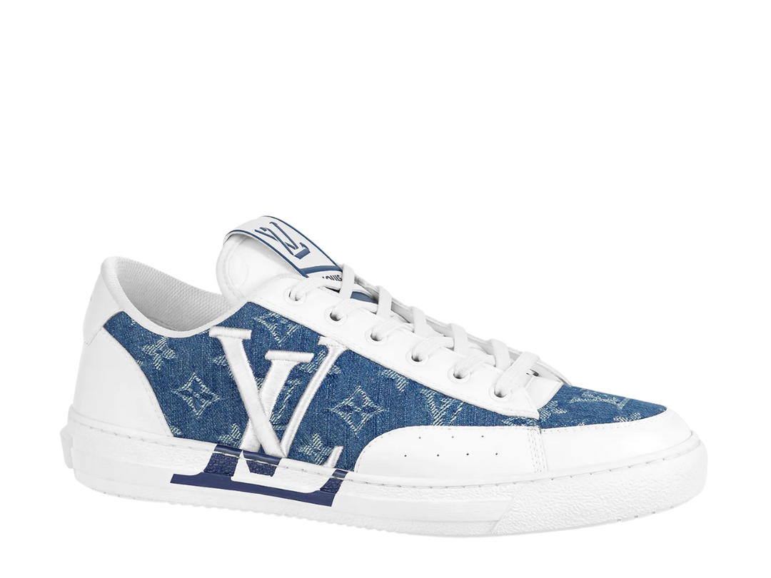 Louis Vuitton Louis Vuitton Charlie Sneaker In Upcycled Monogram Denim With LV Initials On The Side Blue